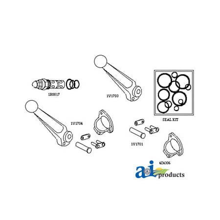 A & I Products Seal Kit for SBA2 One Spool Valve 4.5" x4.5" x0.5" A-2V0008